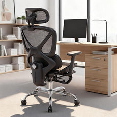 LuxErgo Ergonomic Mesh Office Chair High Back Mesh Computer Executive Desk Chair Home Office Chair with Adjustable Lumbar Support for Office/Gaming/Study, Freely Tilt Lock, Flip-Up Headrest & Armrests