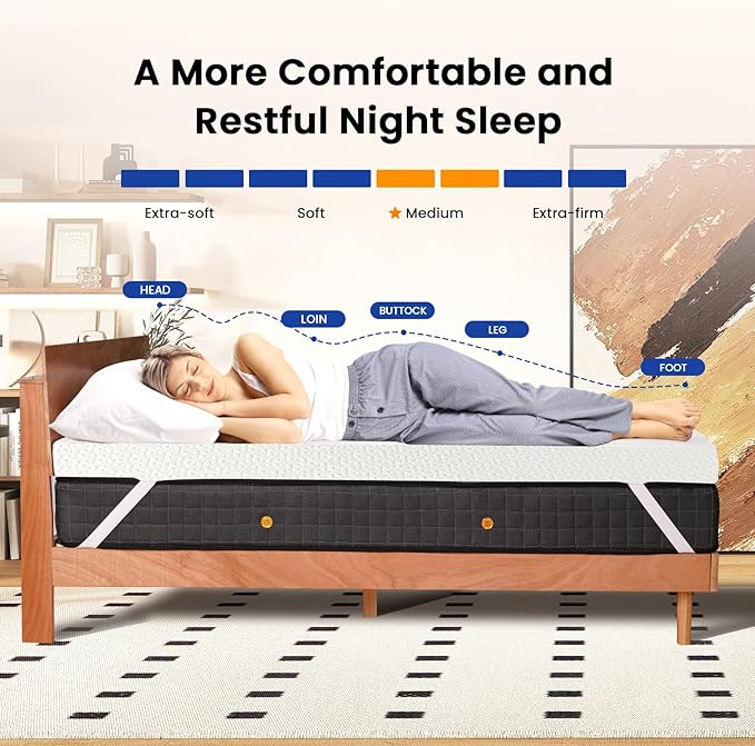4 Inch Gel Memory Foam Mattress Topper King, Cooling Mattress Topper with Removable & Washable Bamboo Cover, CertiPUR-US Certified