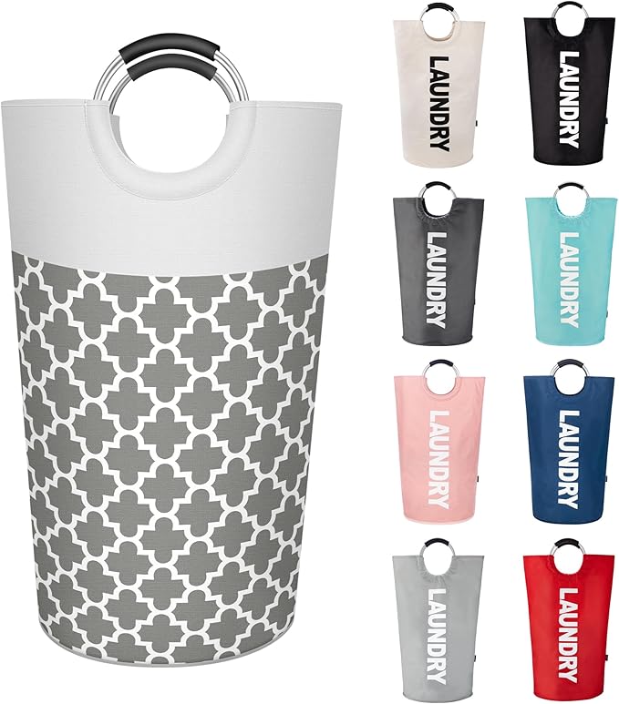 Caroeas 90L Light Laundry Basket (13 Colors), Waterproof Laundry Hamper, Laundry Bag with Padded Handles, Clothes Hamper, Collapsible Laundry Basket Easy Storage