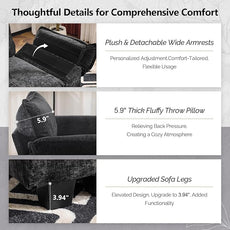 VINGLI Cloud Black Single Chair with Armrest