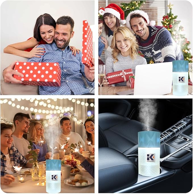 Essential Oil Diffuser with Night Light, 250ml Home Humidifier with Negative Ions, 3 Mode Ultrasonic Cool Mist Aroma Machine with 10ml Essential Oil (Blue, Lavender)