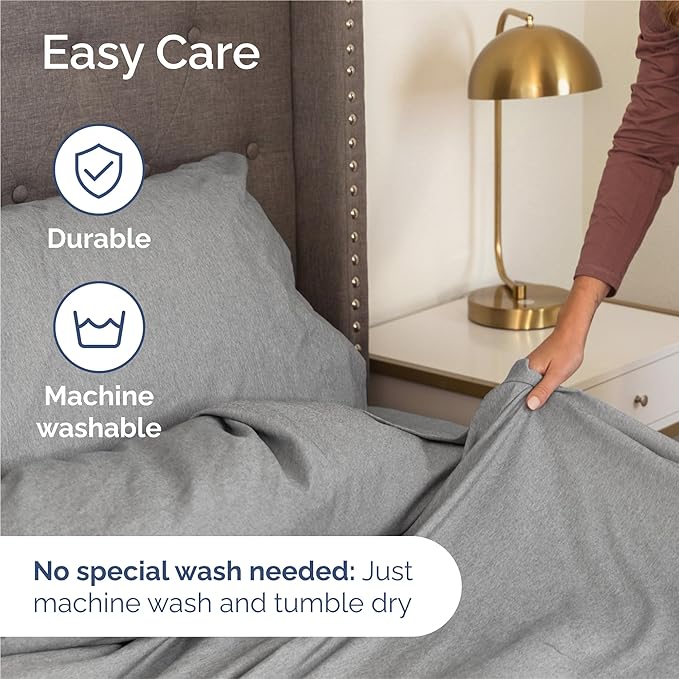 King 6 Piece Sheet Set - Cooling & Breathable Bed Sheets - Hotel Luxury Bed Sheets for Women, Men, Kids & Teens - Bedding w/Deep Pockets & Easy Fit - Soft & Wrinkle Free - King Heathered Grey Sheets