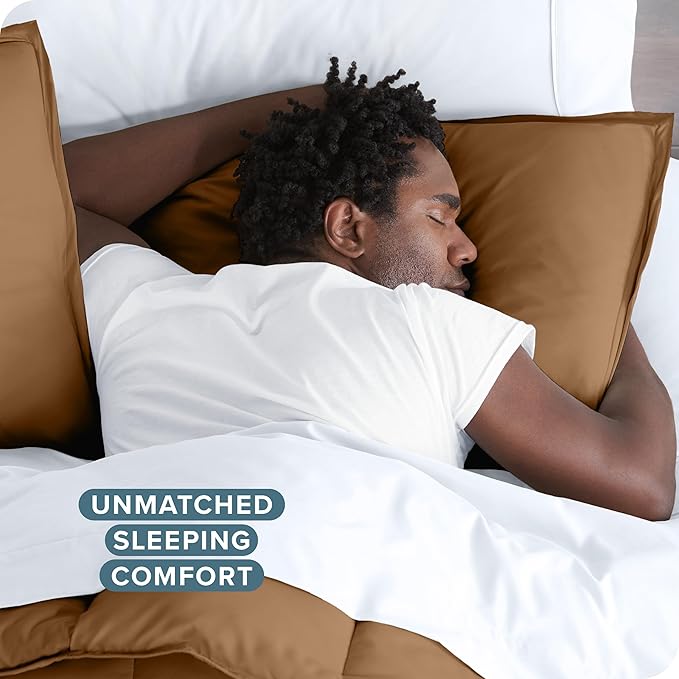 Bare Home Bedding Duvet Cover Extra Long Size - Premium 1800 Super Soft Collection - Lightweight, Cooling - Soft Breathable Bedding Duvet Cover (Twin/Twin XL, Caramel)
