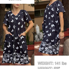 Ekouaer Women Robe Zipper Front Mumu Duster Robes Zip Up Housecoat Soft Sleepwear with Pockets