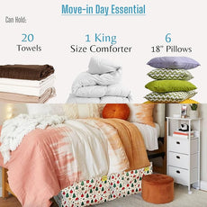 VENO 6 Pack Moving Bags and Large Christmas Decoration Storage Bins with lids. Alternative to Moving Boxes, Packing Supplies for College. Heavy Duty Totes (Jingle Mix, 6 Pack)