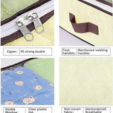 90L Under Bed Storage Containers, Underbed Toy Organizers and Clothing Storage Bags, Closet Storage Bins with Clear Window for Organizing Blanket Comforter Bedding Clothes Bedroom Dorm, 2 Pack Beige