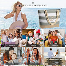 YOOLIFE Beach Bags for Women - Travel Canvas Beach Tote, Pool Waterproof Bag, Travel Essentials, Gifts for Women Birthday