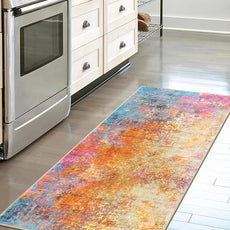 Lahome Modern Abstract Runner Rug - 2x4.3 Colorful Kitchen Long Bathroom Rugs Non Skid Laundry Room Mat, Rainbow Slip Machine Washable Carpet for Bedroom Entryway Doorway 2' x 4.3'