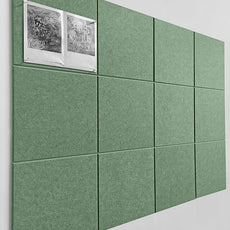 Green Bulletin Board | Large Cork Boards Alternative for Walls | Felt Cork Board for Office, Home & Classroom | Green Office Classroom Supplies | Felt Wall Tiles (12-Pack) | Forest Green