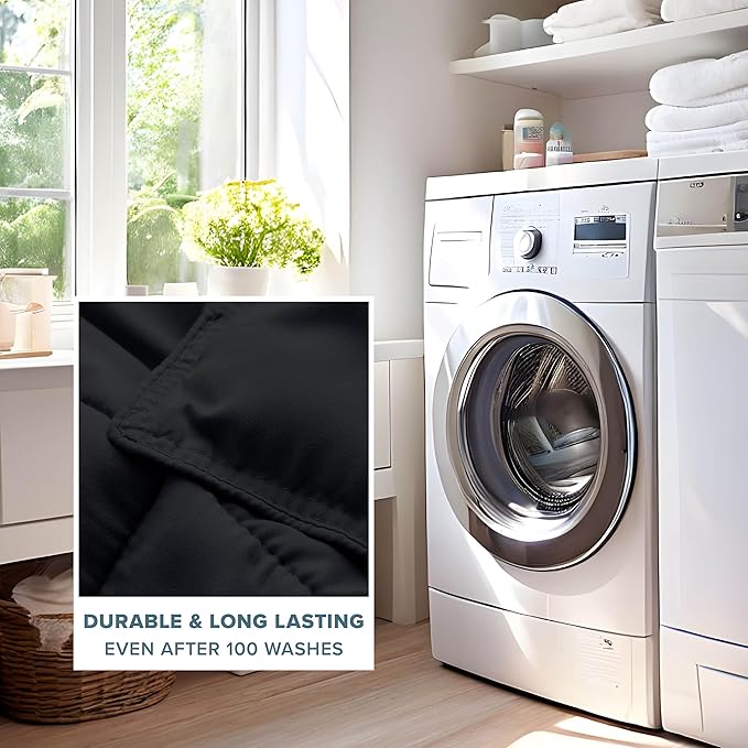 Bare Home Comforter Set - Full Size - Ultra-Soft - Goose Down Alternative - Premium 1800 Series - All Season Warmth (Full, Black)