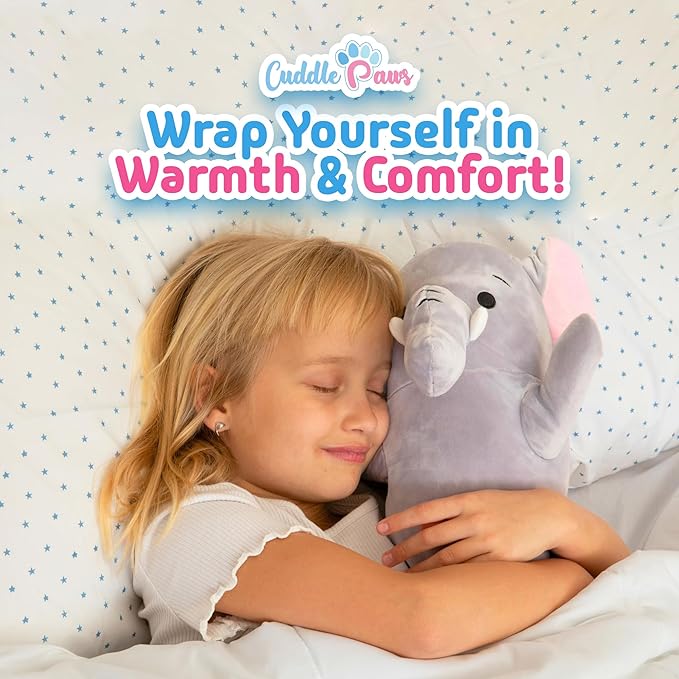 Elephant Plush Body Pillow for Kids | Long Stuffed Animal Cuddle Pillow | Soft Hugging Toy | Plushie Gift for Girls & Boys | Long Plush Body Pillow for Sleep & Comfort | Large, 47 Inches