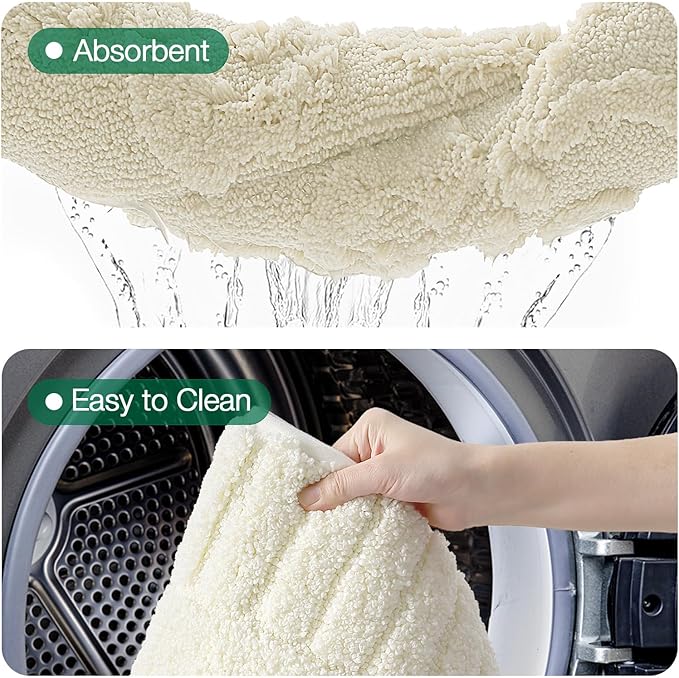 LUMI Bathroom Rugs Non Slip with Rubber Backing, Extra Soft Plush Microfiber Bath Rug Absorbent, Machine Washable Bath Mat Quick Dry for Tub, Shower, Ivory White, 24"x36"
