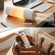 Portable Mini Humidifier, 500ml Rechargeable Dual Mist, Auto Timer & Dry-Burn Protection, with Night Light, for Bedroom Office AC Room Plants Car Travel (White)