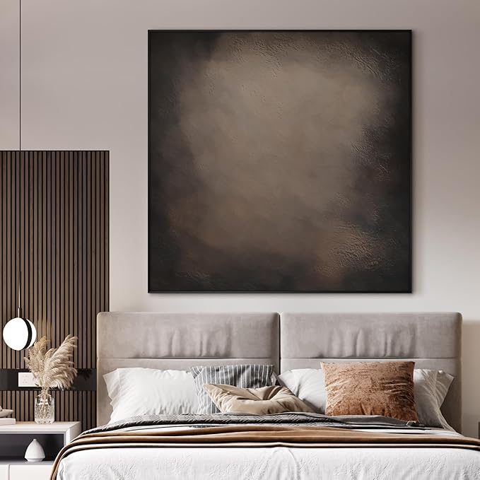 60"x60" XL Framed Wall Art - Dark Rustic Grunge Abstract Industrial (Frame Assembly Required)