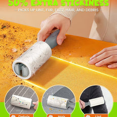 Lint Rollers for Pet Hair Extra Sticky, 600 Sheets Mega Value Set with 3 Upgraded Handles, 6 Rollers Portable Pet Lint Remover for Clothes, Furniture, Carpet, Dog & Cat Hair Removal