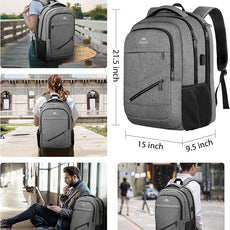 MATEIN 18 Inch Extra Large Laptop Backpack, 50 L Travel Backpack with Anti Theft Pocket & TSA Laptop Compartment for Men Women, Multiple Pockets Business Computer Carry On, Grey