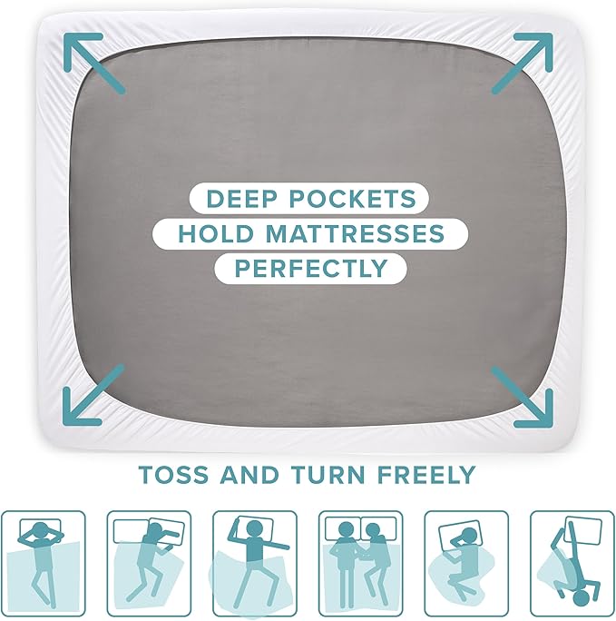 Bare Home King Size Mattress Protector - 100% Waterproof & Breathable - Premium Cooling Mattress Cover - Protects Against Spills - Vinyl Free Noiseless - Protect Your Mattress (King, Grey)