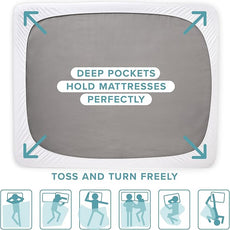 Bare Home Twin Extra Long Mattress Protector - 100% Waterproof & Breathable - Cooling Mattress Cover - Protect Against Spills - Vinyl Free - Dorm Essentials - Protect Your Mattress (Twin XL, Grey)