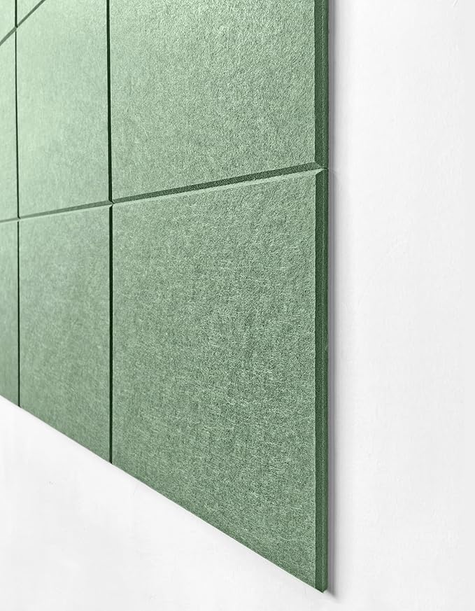 Green Bulletin Board | Large Cork Boards Alternative for Walls | Felt Cork Board for Office, Home & Classroom | Green Office Classroom Supplies | Felt Wall Tiles (12-Pack) | Forest Green