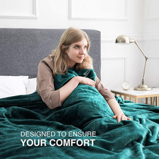 IR Imperial Rooms Fleece Blanket Twin Size 60 x 80 Inches - Super Soft Fluffy Throw Blanket for Sofa and Bed - Warm and Cozy Lightweight 400 GSM Microfiber Bed Throws Blankets (Twin, Emerald)