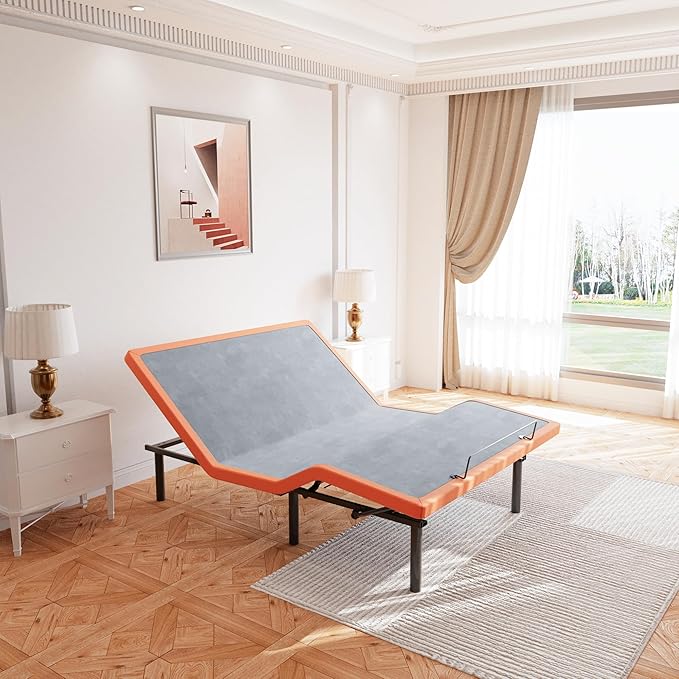 ESHINE Adjustable Bed Frame Queen - Ergonomic Zero Gravity Bed Base, Foot & Head Incline, APP Control, Wireless Remote, Anti-Snore, Queen, 2000 Series