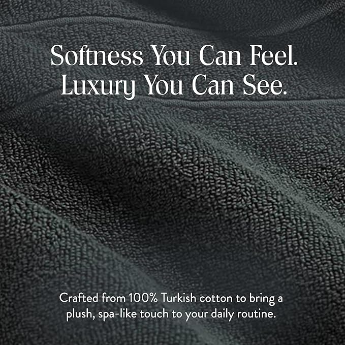 Brooklinen Super-Plush Turkish Cotton Hand Towels - Set of 2 - Cotton, 820 GSM, Highly Absorbent, Machine Washable, Perfect for Home & Bathroom (20" x 30", Slate Grey)
