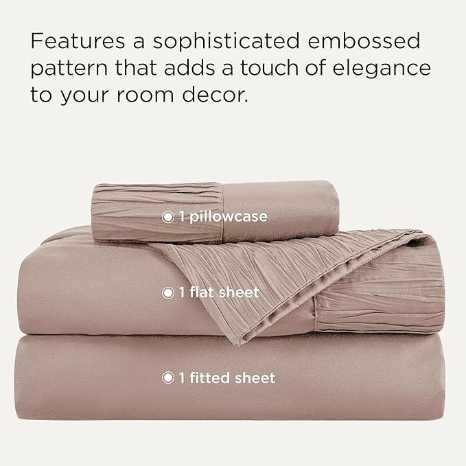 Bedsure Twin Sheets Set - 3 Pieces Soft Twin Bed Sheets - Breathable & Cooling - Hotel Luxury - Easy Care Polyester Microfiber Bedding for Women, Men, Khaki