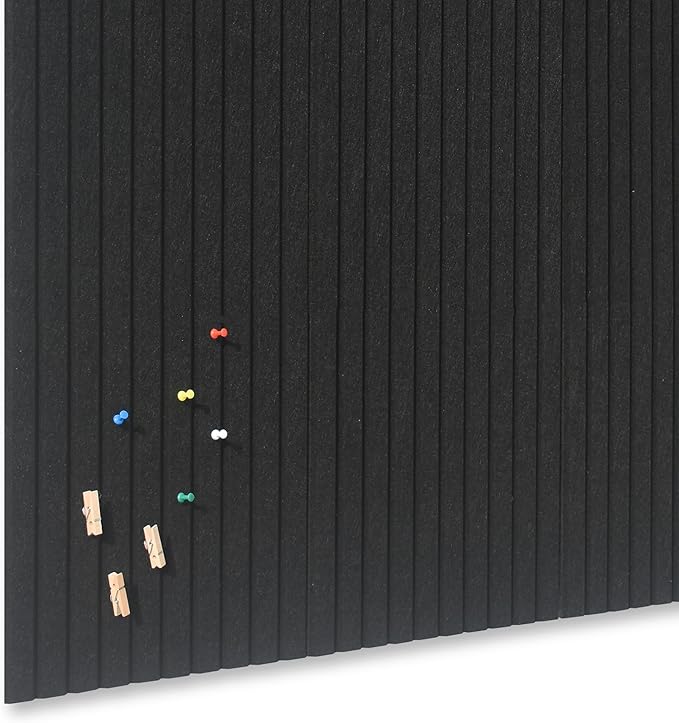 Large Cork Board Alternative-12 Pcs Self-Adhesive Felt Bulletin Board Tiles, Felt Pin Board Cork Board Tiles for Home Office Wall Decor, Tack Board 47"x35" (Black