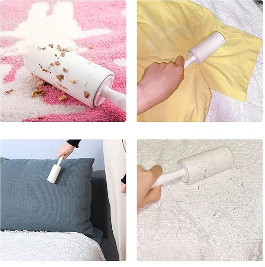 MELERIO Lint Rollers 6 Refills Full 420 Sheets with 1 Protective Cover Holder,1 Handle with 6 Extra Sticky Lint Roller Set for Clothes, Sofa, Bed, Carpet, Lint Roller for Pet Cat Hair Dog Hair, Dust