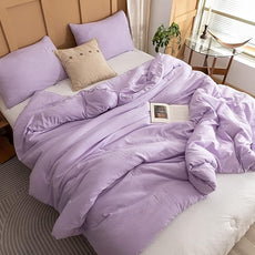 ROSGONIA Lavender Comforter Set Queen, 3pcs(1 Boho Purple Comforter & 2 Pillowcases) All Season Soft Bedding Lightweight Bedspread Blanket Quilt
