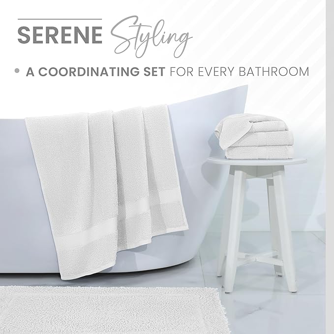 Martex 100% Cotton Ringspun Bath Rug | Super Soft | Super Absorbent | Essential Bathroom Rugs | Non-Slip Bath Mat | Quick Drying Bath Mat | White
