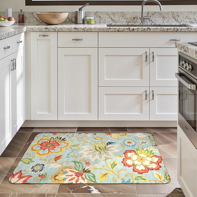 Lahome Collection Modern Floral Area Rug - 2’X 3’ Non-Slip Colorful Vintage Throw Area Rug Accent Distressed Floor Carpet for Living Room Bedrooms Decor (2’X 3’, Paisley)