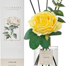 Cocorrina Reed Diffuser Set, Flower Reed Diffuser Clear Air 6.7 oz, Scented Diffuser with Sticks Home Fragrance Essential Oil for Bathroom Shelf Decor, Living Room, Large Room, 1pack