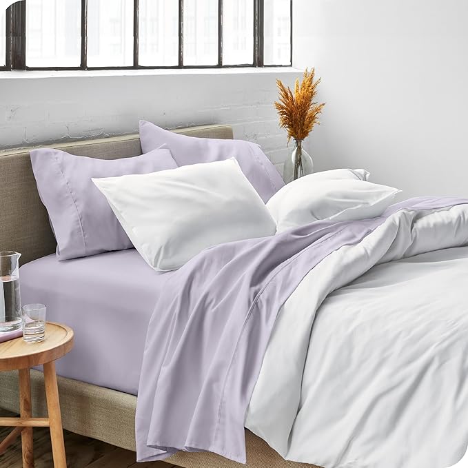 Bare Home Full Sheet Set - 1800 Ultra-Soft Microfiber Full Bed Sheets - Double Brushed - Deep Pockets - Easy Fit - 4 Piece Set - Bed Sheets (Full, Light Lavender) BareHome