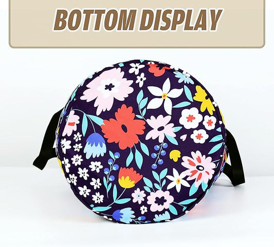 Folk Floral Art Laundry Basket Beautiful Flowers Foldable Oxford Cloth Funny Tote Bag Laundry Hamper Clothes Storage Bucket Organizer For Bathroom/Laundry Storage/Bedroom 17.7x13.7 Inch