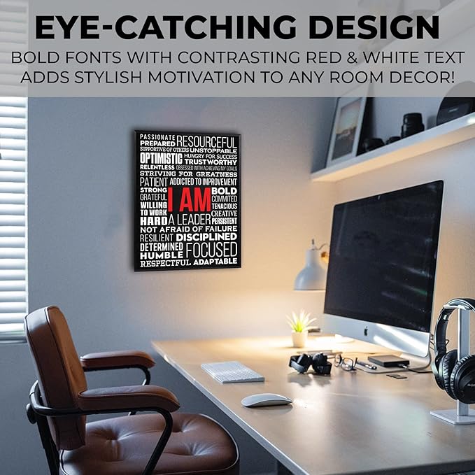 Office Wall Art Motivational Poster - 12 x 16 Inches Inspirational Wall Decor Print for Bedroom, Gym, Men, Boys, Teens (Unframed Cardstock)
