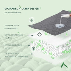 Twin XL Size Waterproof Mattress Protector, 40% Rayon Derived from Bamboo Grey Mattress Pad Cover, 3D Air Fabric Breathable Mattress Pad Fitted with Deep Pocket 6