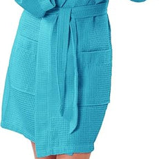 Turquaz Lightweight Short Robes For Women Waffle Kimono Bathrobe - Soft, Fast-Drying, Long-Lasting Cotton Blend
