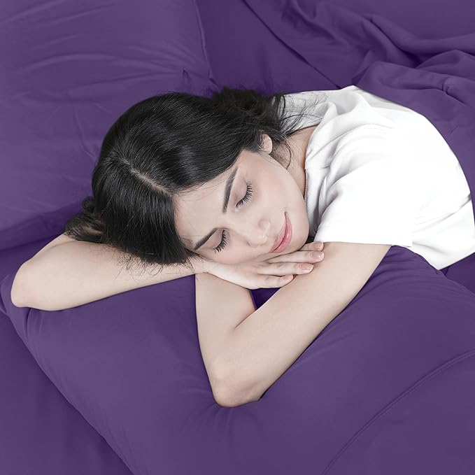 Utopia Bedding King Sheet Set – 4 Piece Bed Sheets for King Size Bed, Soft and Breathable Microfiber, Includes 1 Fitted Sheet, 1 Flat Sheet and 2 Pillowcases (Egg Plant)