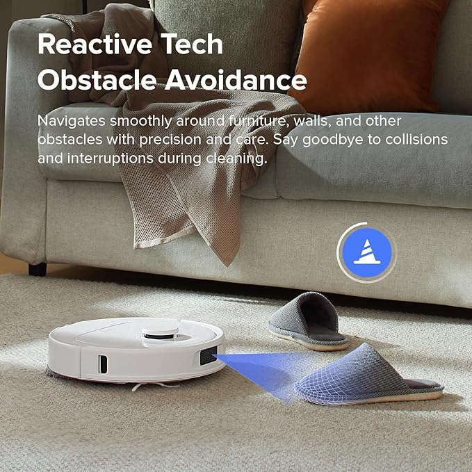 roborock Qrevo S Robot Vacuum and Mop, Self-Drying, Auto Mop Washing, 7000Pa Suction, Self-Emptying & Refilling, 10mm Mop Lifting, 200RPM Spinning Mops, Smart Obstacle Avoidance, White (Renewed)