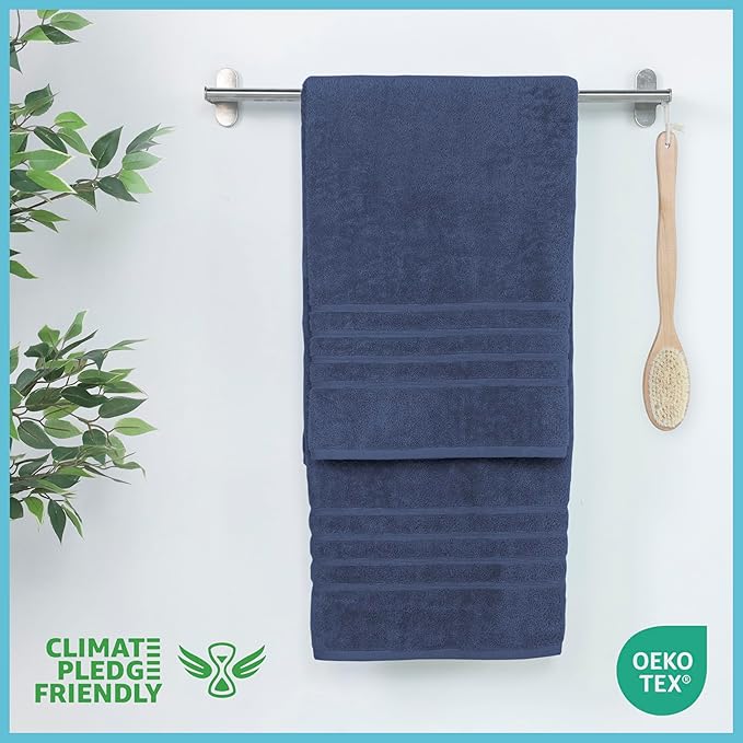 Martex 2-Pack Ultimate Performance Bath Sheet Set – 100% Cotton – 33” x 65” – Extra Large Bath Towels – Versatile – Low-Linting – Supersoft Bathroom Set – Super Absorbent – Easy Care – Estate Blue