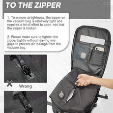 suwasp Vacuum Compression Backpack, 45L Expandable Travel Backpack with Electric Vacpack Pump, Travel Vacuum Bags with Shoe Compartment/17inch Laptop Compartment/Waterproof Pocket, Black