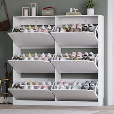 Shoe Cabinet with 6 Flip Drawers, Slim Narrow Shoe Storage Cabinet, Freestanding Shoe Organizer for Entryway, Hallway, Foyer