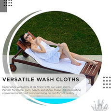 100% Cotton Wash Cloth for face & Body Set of 12, (12 x 12 inches) Sustainable, Soft, Highly Absorbent, Combed Cotton Wash Cloths Pack of 12 for Hotels, Spa, Bathroom, Dorm, Black