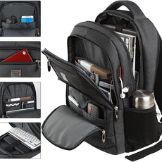 Laptop Backpack,Business Travel Anti Theft Slim Durable Laptops Backpack with USB Charging Port,Water Resistant College Computer Bag for Women & Men Fits 15.6 Inch Laptop and Notebook - Black