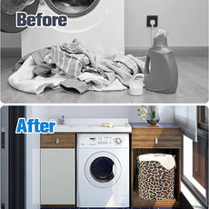 Brown Leopard Laundry Basket Foldable Oxford Cloth Funny Tote Bag Laundry Hamper Clothes Storage Bucket Organizer For Bathroom/Laundry Storage/Bedroom Storage Basket 17.7x13.7 Inch