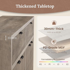 Fluted Sideboard Buffet Cabinet with Storage Drawers, 55