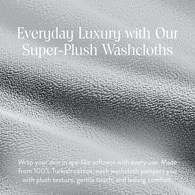 Brooklinen Super-Plush Turkish Cotton Washcloths - Set of 2 - Cotton, 820 GSM, Highly Absorbent, Machine Washable, Perfect for Home & Bathroom (13" x 13", Smoke Grey)