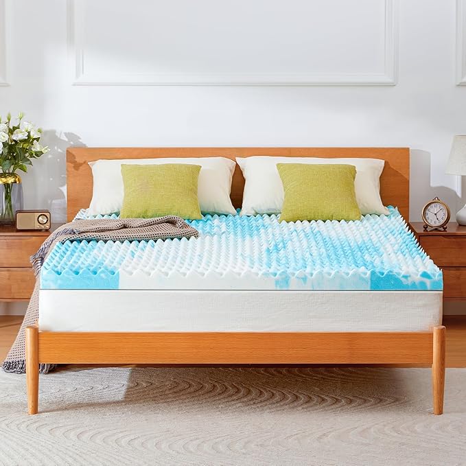 Marsail Twin XL, 3-inch Egg Crate Memory Foam, Mattress Topper with Infused Cooling Gel for Sleeper Sofa, RV, Camper, CertiPUR-US Certified