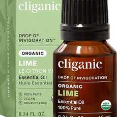 Cliganic Organic Lime Essential Oil for Hair, Skin, Aromatherapy - 100% Pure Natural Undiluted | Non-GMO Verified